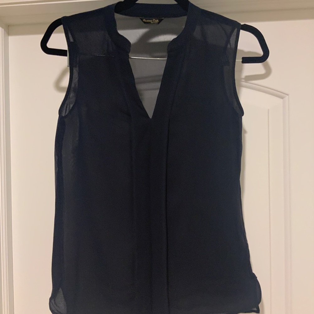 Massimo Dutti Dark Blue Sleeveless Blouse